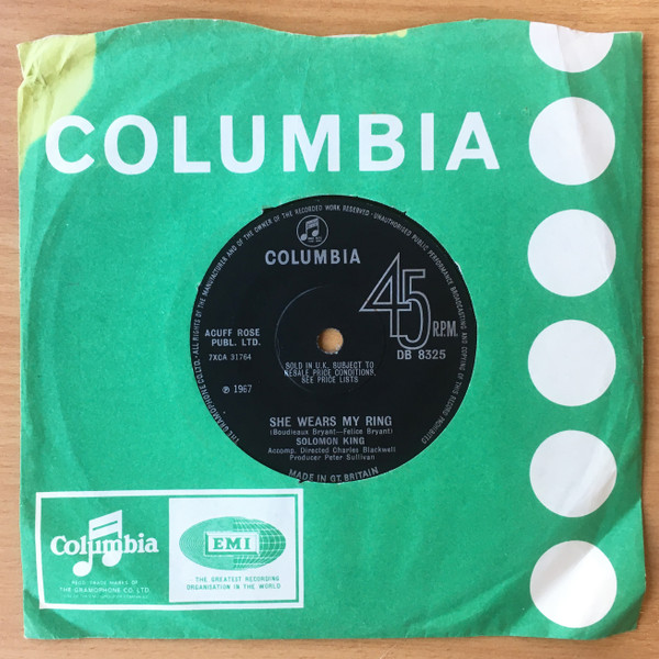 Solomon King - She Wears My Ring | Columbia (DB 8325) - 3