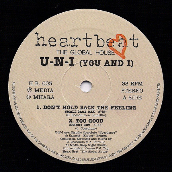 U-N-I (You And I) - Don't Hold Back The Feeling | Heartbeat (H.B. 003) - main