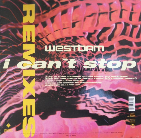 WestBam - I Can't Stop (Remixes) | Low Spirit Recordings (865 069-1) - 2