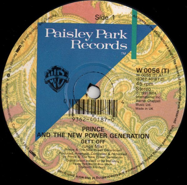 Prince And The New Power Generation - Gett Off | Paisley Park (W0056T) - 3