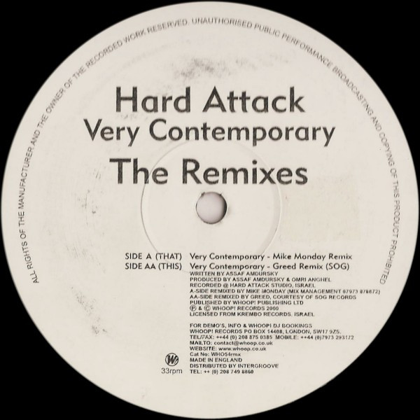 Hard Attack - Very Contemporary (The Remixes) | Whoop! Records (WHO54rmx)