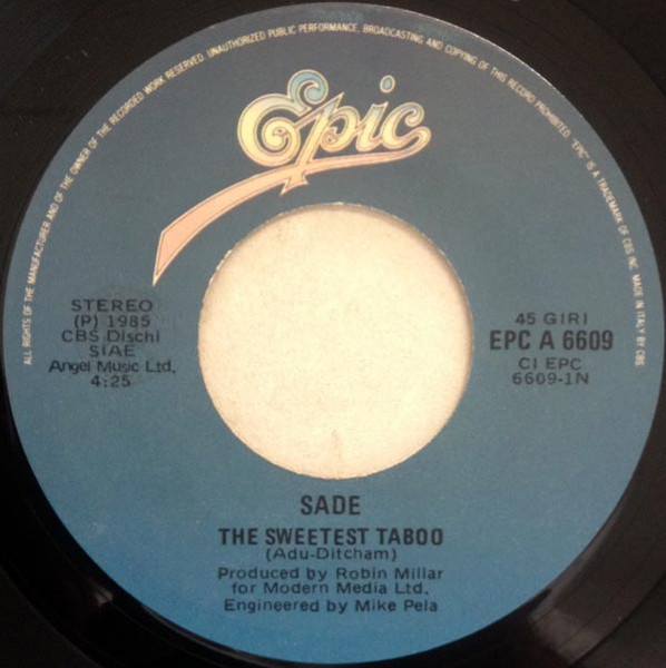 Sade - The Sweetest Taboo | Epic (EPC A 6609) - 3