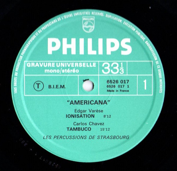 Les Percussions De Strasbourg - Americana | Philips (6526 017) - 3