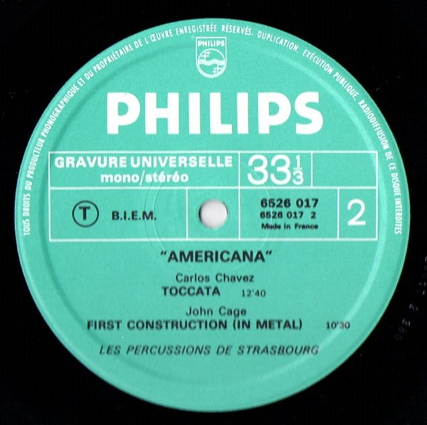 Les Percussions De Strasbourg - Americana | Philips (6526 017) - 4