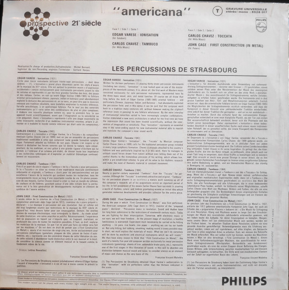 Les Percussions De Strasbourg - Americana | Philips (6526 017) - 2
