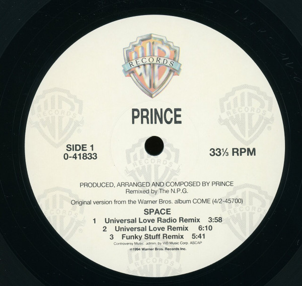 Prince - Space | Warner Bros. Records (9 41833-0) - 3