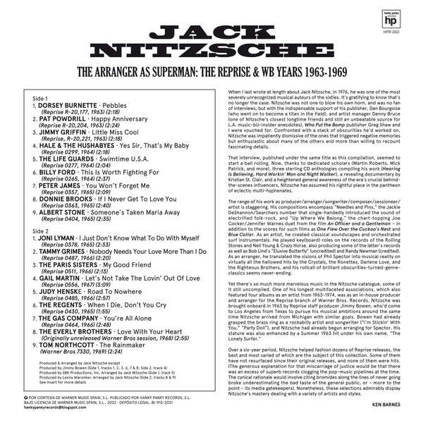 Jack Nitzsche - The Arranger As Superman: The Reprise & WB Years 1963-1969 | Hanky Panky Records (HPR-060) - 2