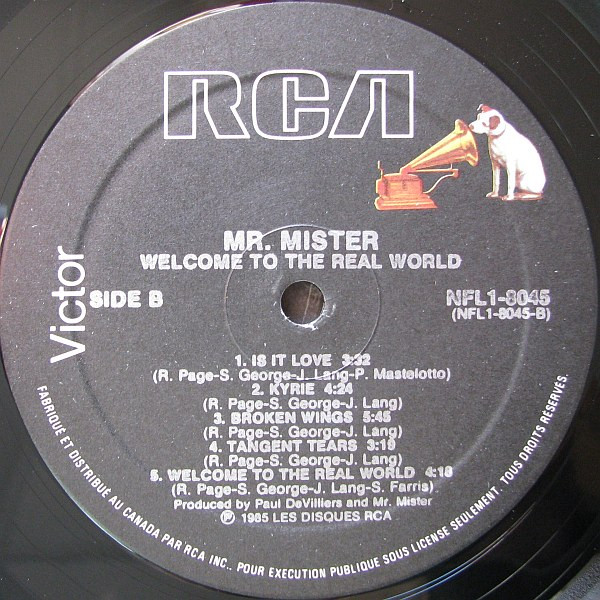 Mr. Mister - Welcome To The Real World | RCA Victor (NFL1-8045) - 4 Mr. Mister - Welcome To The Real World | RCA Victor (NFL1-8045) - 4