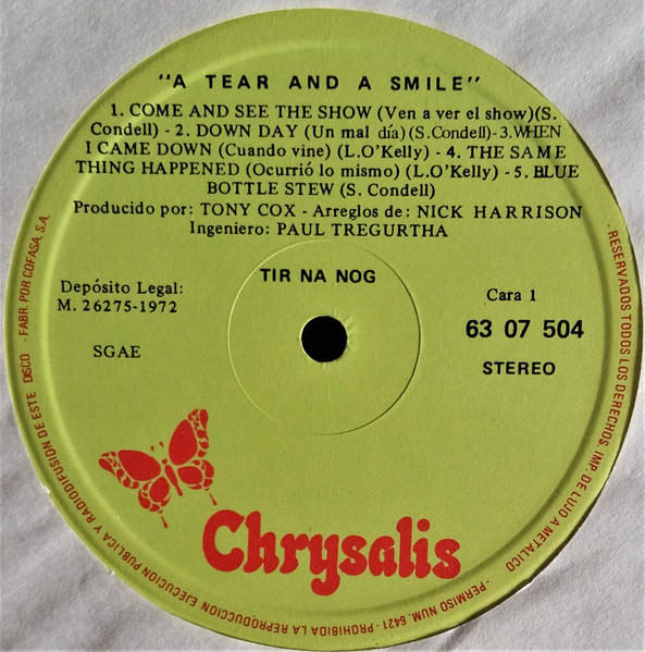 Tír na nÓg - A Tear And A Smile | Chrysalis (63 07 504) - 4