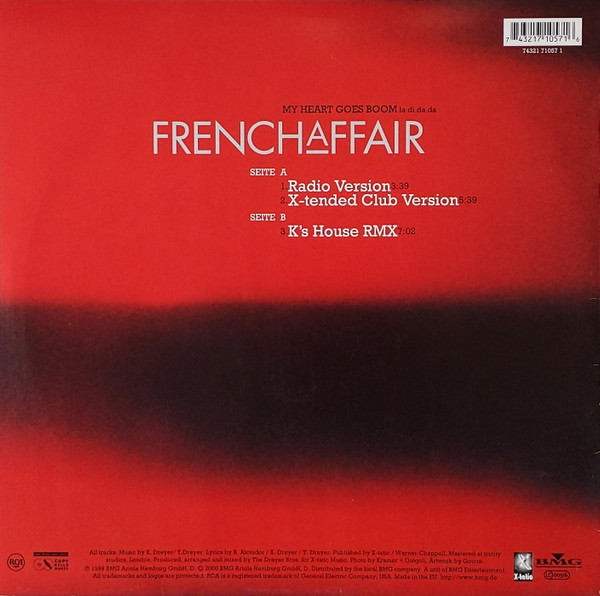 French Affair - My Heart Goes Boom (La Di Da Da) | RCA (74321 71057 1) - 2 French Affair - My Heart Goes Boom (La Di Da Da) | RCA (74321 71057 1) - 2