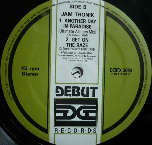 Jam Tronik - Another Day In Paradise | Debut Edge Records (DEBTX 3093) - 4 Jam Tronik - Another Day In Paradise | Debut Edge Records (DEBTX 3093) - 4