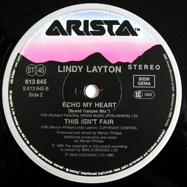 Lindy Layton - Echo My Heart | Arista (613 845) - 2