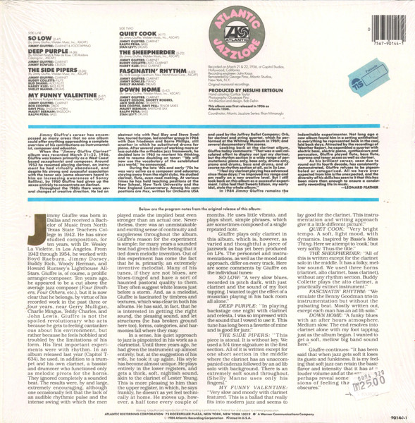 Jimmy Giuffre - The Jimmy Giuffre Clarinet | Atlantic (90144-1) - 2 Jimmy Giuffre - The Jimmy Giuffre Clarinet | Atlantic (90144-1) - 2