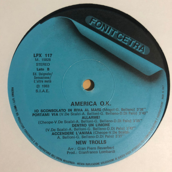 New Trolls - America O.K. | Fonit Cetra (LPX 117) - 3 New Trolls - America O.K. | Fonit Cetra (LPX 117) - 3
