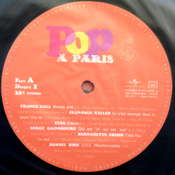 Various - Pop A Paris Vol.5 S.O.S. Mesdemoiselles | Universal Music France (069 113-1) - 3 Various - Pop A Paris Vol.5 S.O.S. Mesdemoiselles | Universal Music France (069 113-1) - 3