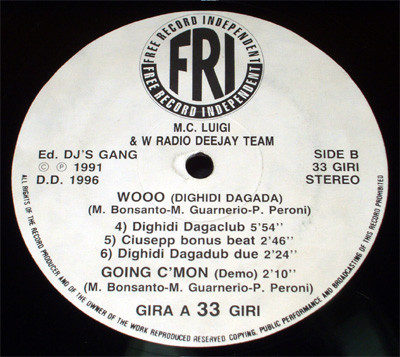 M.C. Luigi & W Radio Deejay Team - Wooo (Dighidi Dagada) | Free Records Independent (D.D. 1996) - 2