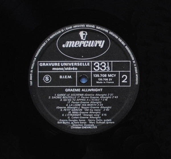 Graeme Allwright - Le Jour De Clarté | Mercury (135 708 MCY) - 3