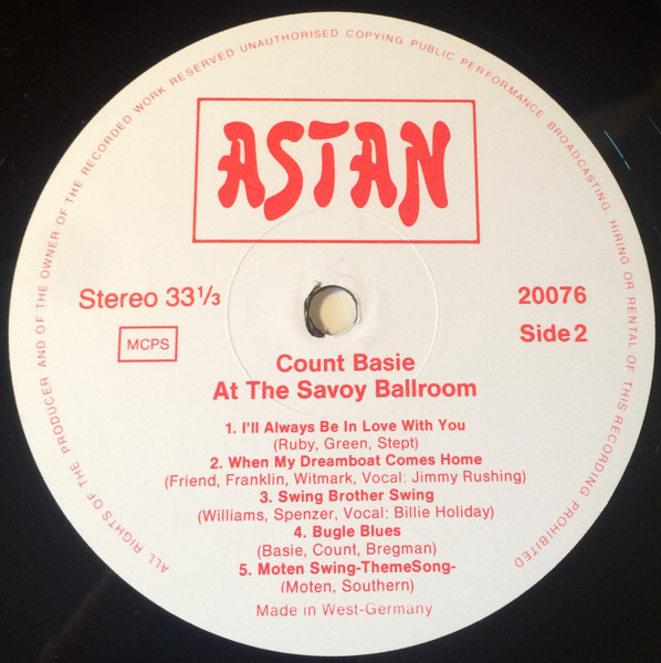 Count Basie - At The Savoy Ballroom | ASTAN (20076) - 4 Count Basie - At The Savoy Ballroom | ASTAN (20076) - 4