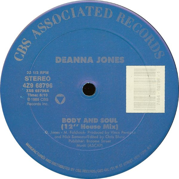 Deanna Jones - Body And Soul | CBS Associated Records (4Z9 68796)