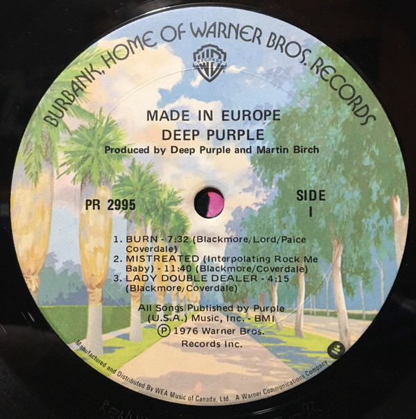 Deep Purple - Made In Europe | Warner Bros. Records (PR 2995) - 2