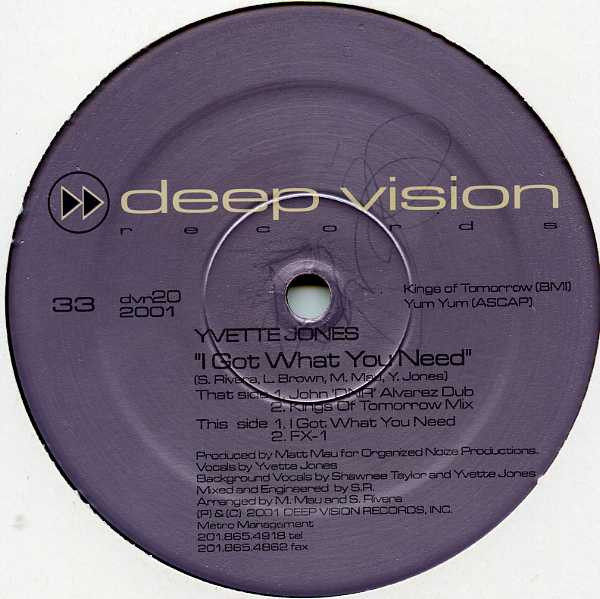 Yvette Jones - I Got What You Need | Deep Vision Records (DVR20) - 3