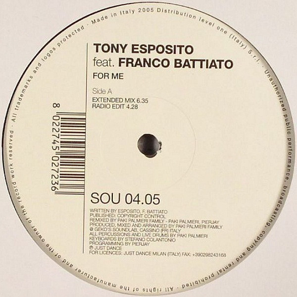 Tony Esposito feat. Franco Battiato - For Me | Six Of Us (SOU 04.05) - main Tony Esposito feat. Franco Battiato - For Me | Six Of Us (SOU 04.05) - main