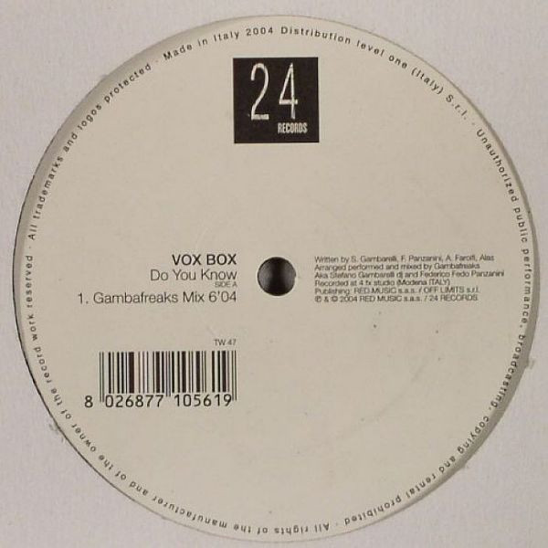 Vox Box - Do You Know | 24 Records (TW 47)