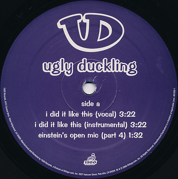 Ugly Duckling - I Did It Like This / Friday Night | 1500 Records (481003-1) - 3