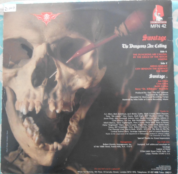 Savatage - The Dungeons Are Calling | Music For Nations (MFN 42) - 2