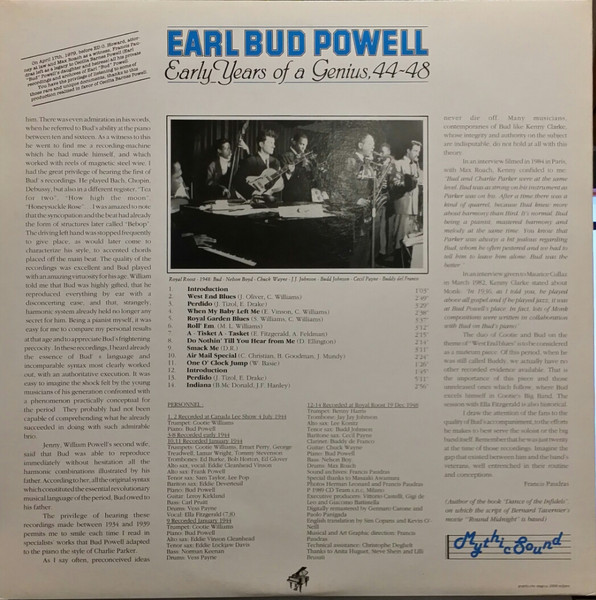 Bud Powell - Early Years Of A Genius, 44-48 | Mythic Sound (MS 6001-1) - 3