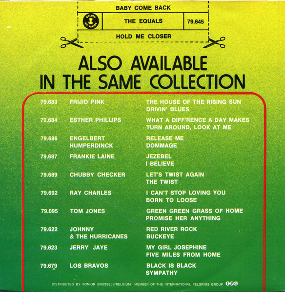 The Equals - Baby, Come Back / Hold Me Closer | President Records (79.645 y) - 2