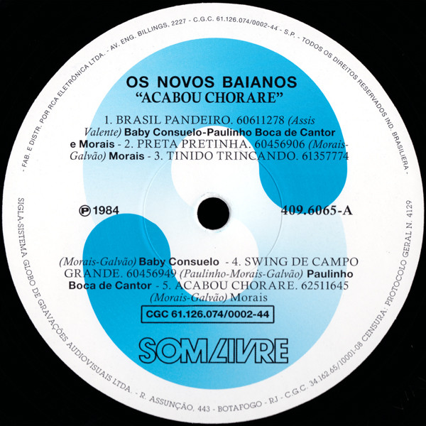 Os Novos Baianos - Acabou Chorare [Vinyl] | Mr Bongo (MRBLP128) - 4
