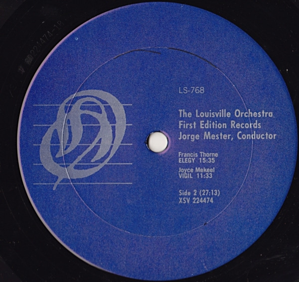 Peter Schickele / Kenneth Albrecht / Francis Thorne / Joyce Mekeel / The Louisville Orchestra , Jorge Mester - Pentangle For Horn / Elegy / Vigil | First Edition Records (LS-768) - 4 Peter Schickele / Kenneth Albrecht / Francis Thorne / Joyce Mekeel / The Louisville Orchestra , Jorge Mester - Pentangle For Horn / Elegy / Vigil | First Edition Records (LS-768) - 4