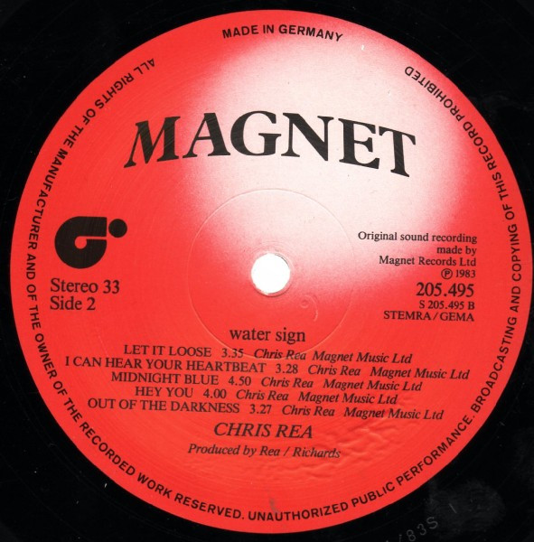 Chris Rea - Water Sign | Magnet (205 495) - 4