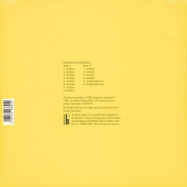 Conrad Schnitzler - Gelb | Bureau B (BB 196) - 2