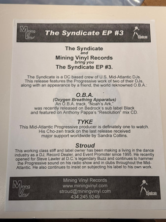 O.B.A. , Tyke , Stroud - The Syndicate Ep #3 | Mining Vinyl (MVR007) - 3