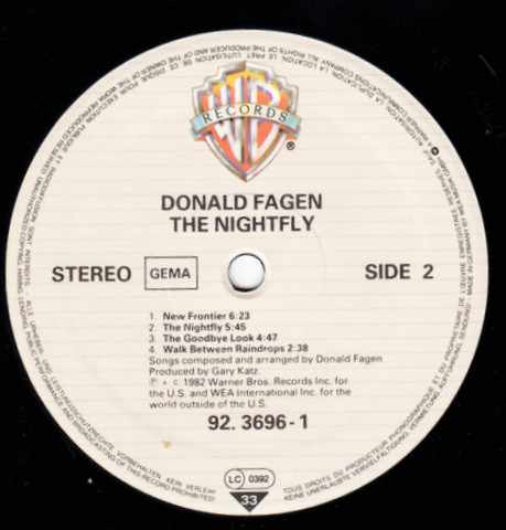 Donald Fagen - The Nightfly | Warner Bros. Records (92. 3696-1) - 4 Donald Fagen - The Nightfly | Warner Bros. Records (92. 3696-1) - 4