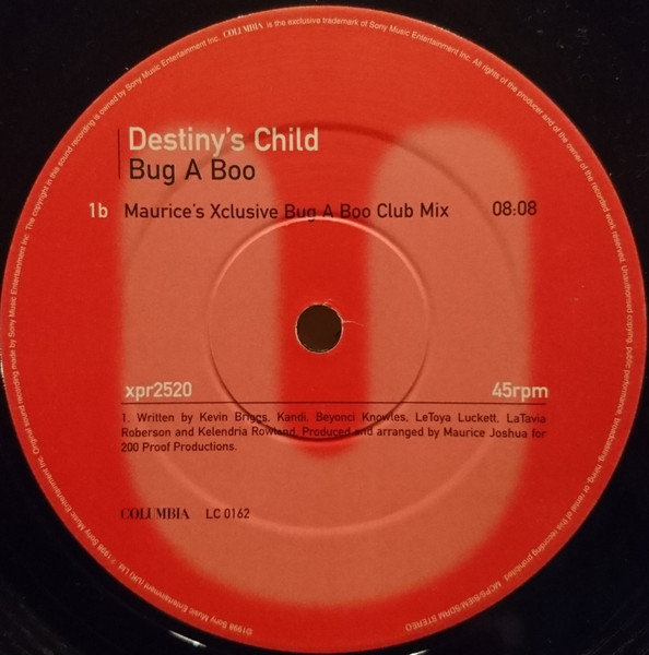 Destiny's Child - Bug A Boo | Columbia (xpr2520) - 3