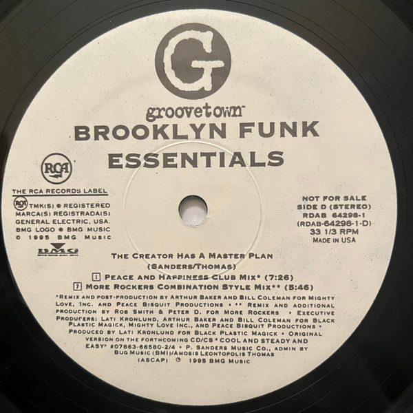 Brooklyn Funk Essentials - The Creator Has A Master Plan | RCA (RDAB 64298-1) - 4