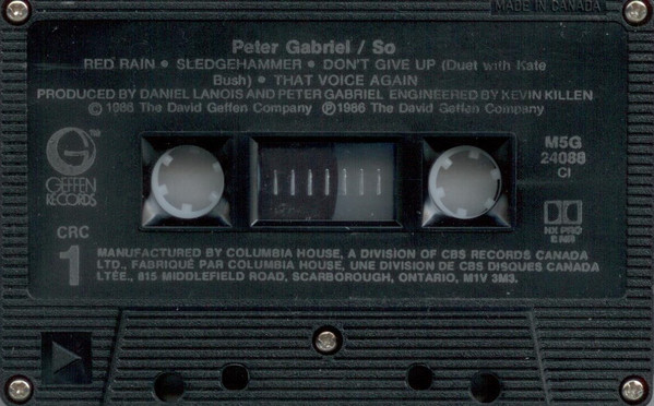 Peter Gabriel - So [Cassette] | Geffen Records (M5G-24088) - 3