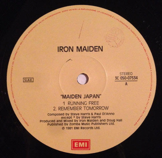 Iron Maiden - Maiden Japan | EMI (3C 050-07534) - 4