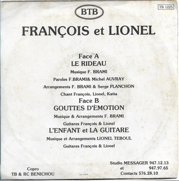 François Et Lionel - Le Rideau | TB & RC Benichou (TB 1225)