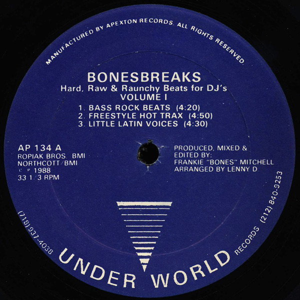 Bonesbreaks - Hard, Raw & Raunchy Beats For DJ's (Volume 1) | Underworld Records (AP 134) - main