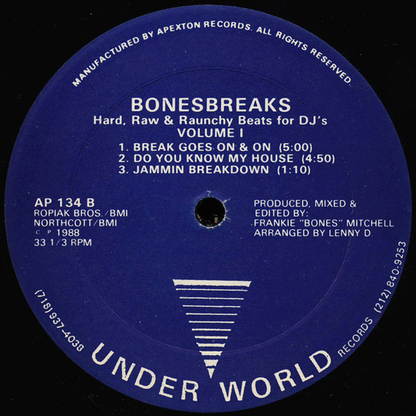 Bonesbreaks - Hard, Raw & Raunchy Beats For DJ's (Volume 1) | Underworld Records (AP 134) - 2