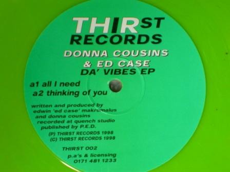 Donna Cousins & Ed Case - Da' Vibes EP | Thirst Records (THIRST 002) - main