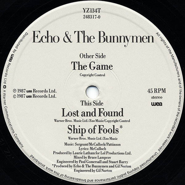 Echo & The Bunnymen - The Game | WEA (YZ 134 T) - 4