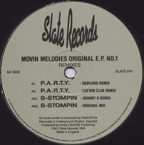 Movin' Melodies - Original E.P. No.1 (Remixes) | Slate (SLATE 01X)