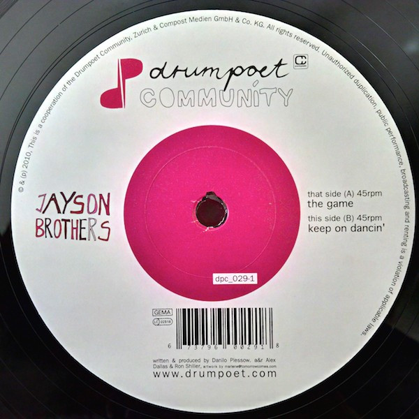Jayson Brothers - The Game / Keep On Dancin' | Drumpoet Community (dpc_029-1) - main