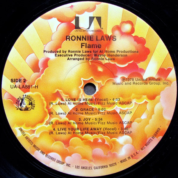 Ronnie Laws - Flame | United Artists Records (UA-LA881-H) - 4 Ronnie Laws - Flame | United Artists Records (UA-LA881-H) - 4