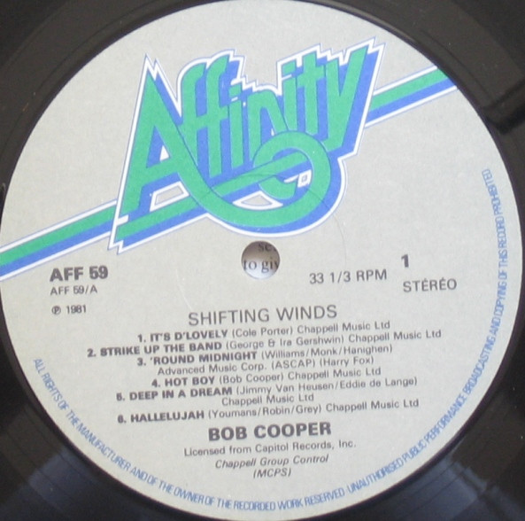 Bob Cooper Featuring Jimmy Giuffre , Claude Williamson - Shifting Winds | Affinity (AFF 59) - 3